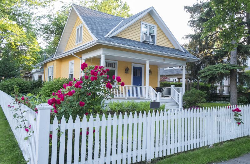 Picket Fence with White Finish